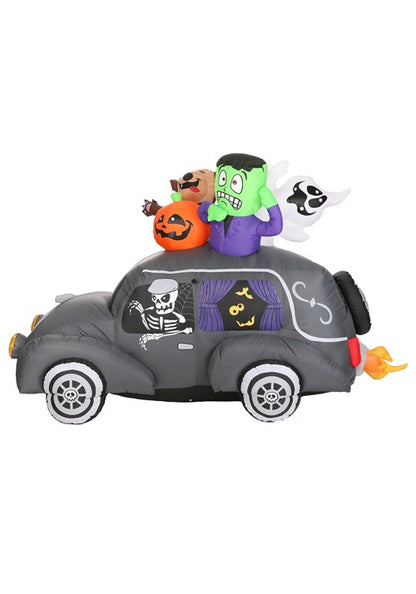 4FT Spooky Hearse Inflatable Halloween Decoration - US 8999