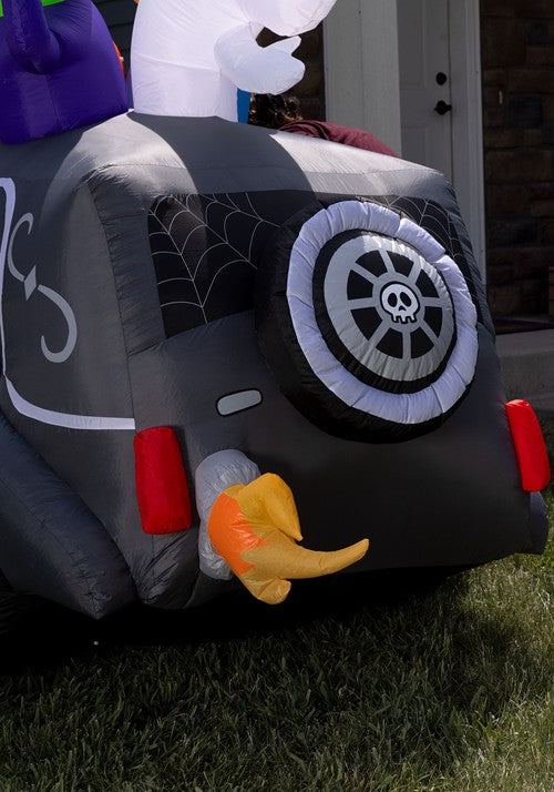 4FT Spooky Hearse Inflatable Halloween Decoration - US 8999