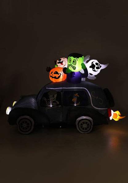 4FT Spooky Hearse Inflatable Halloween Decoration - US 8999