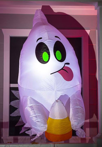 4FT Inflatable Window Breaker Cute Ghost Escaping Prop Decoration - US 6008
