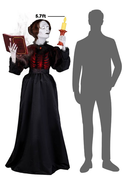 5.7FT Lorelai the Ghostly Librarian Animatronic Decoration - US 8612