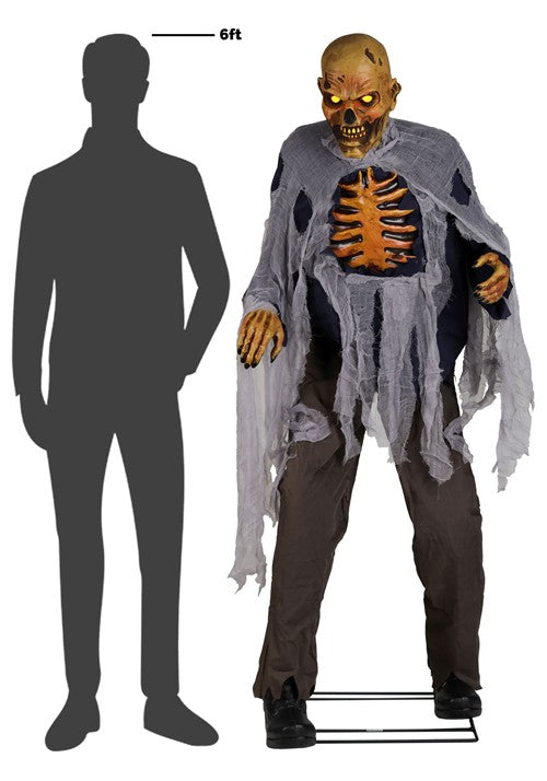 5.9FT Lumbering Zombie Animatronic Halloween Decoration - US 1480