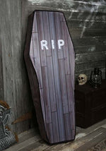 5FT Collapsible Wood Grain Look Coffin Prop Decoration - US 6329