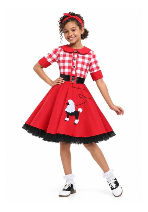 Girl's 50's Sock Hop Darling Costume Dress - US 6497
