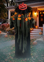 5.5FT Creepy Jeeves the Pumpkin Greeter Animatronic Decoration - Scream Saver - US 7038