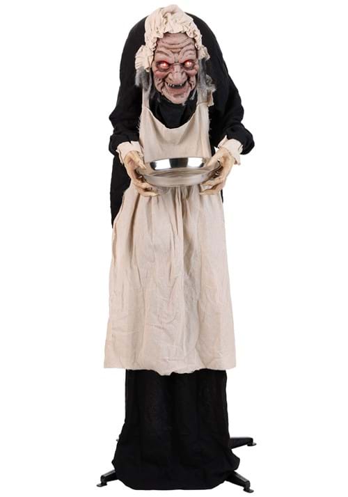 5FT Animated Greeter Old Lady Hag Decoration - Scream Saver - US 7289