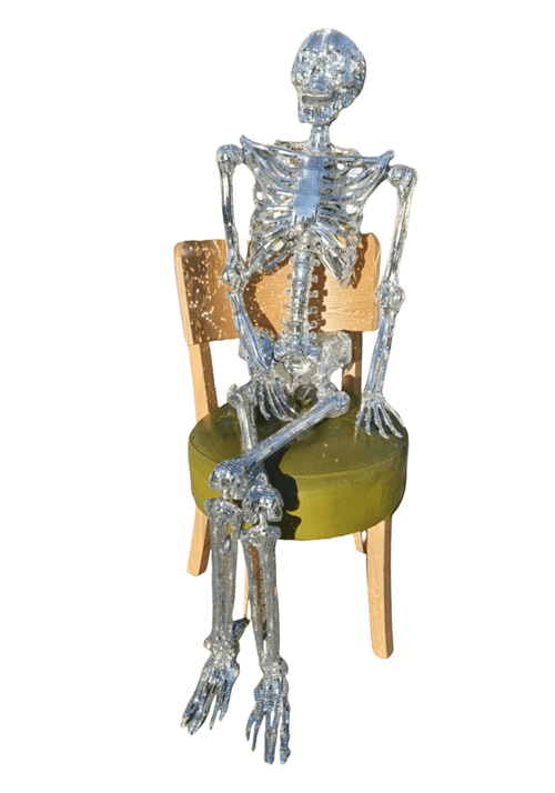 5FT Disco Skeleton Halloween Decoration - US 0746