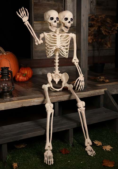 5FT Double Head Pose-N-Stay Skeleton Decoration - US 5909