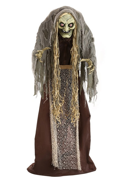 5FT Hag the Witch Animatronic Decoration - Scream Saver - US 8553