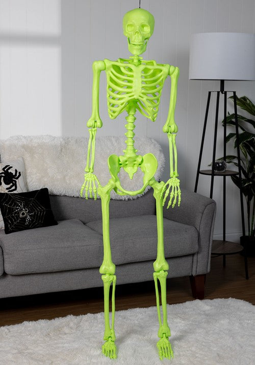 5FT Poseable Crazy Bones Skeleton in Green Decoration - US 0987