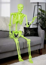 5FT Poseable Crazy Bones Skeleton in Green Decoration - US 0987