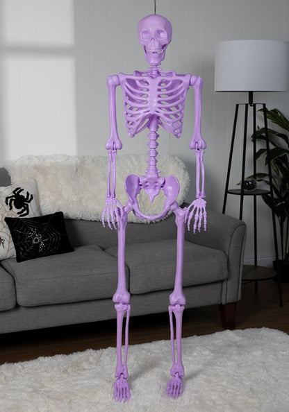 5FT Poseable Crazy Bones Skeleton in Purple Decoration - US 7612