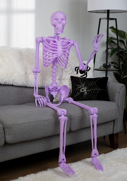 5FT Poseable Crazy Bones Skeleton in Purple Decoration - US 7612