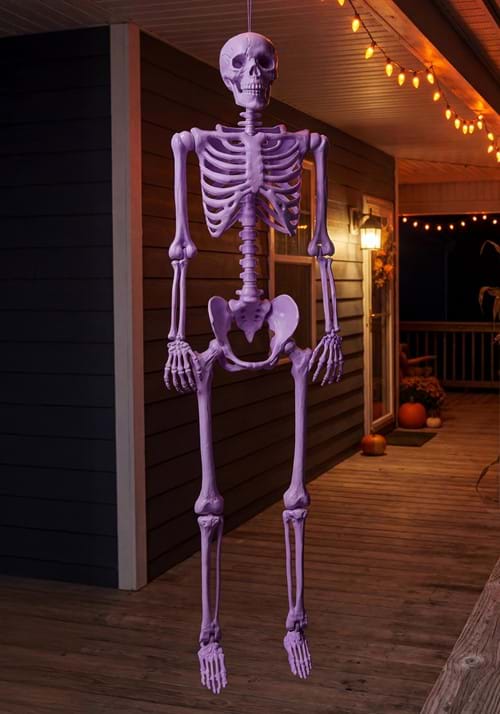 5FT Poseable Crazy Bones Skeleton in Purple Decoration - US 7612
