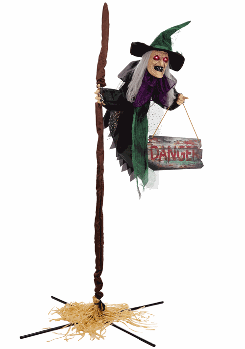6.5FT Flying Florence Animatronic Witch Decoration - US 6572