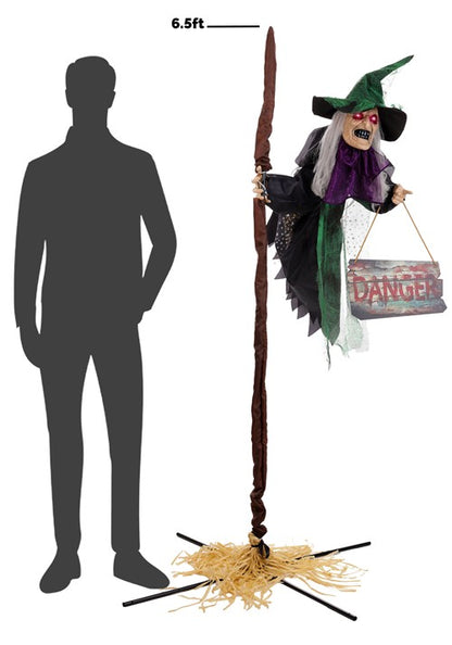 6.5FT Flying Florence Animatronic Witch Decoration - US 6572