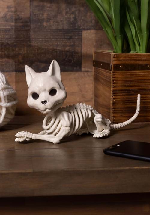 10.5-Inch Cute Skeleton Sitting Cat Decoration - US 2330