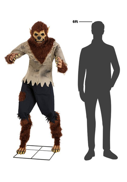 6 Foot Feral Werewolf Animatronic Seasonal Visions International Decoration - US 8727