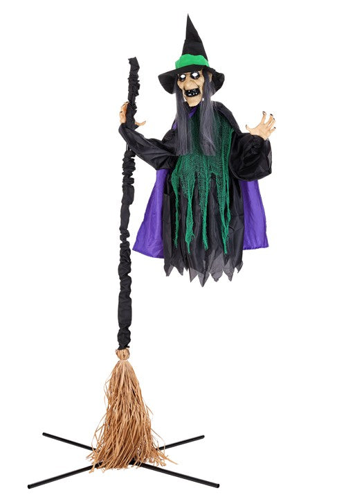 6FT Hovering Hortense Animatronic Witch Decoration - Scream Saver - US 7457