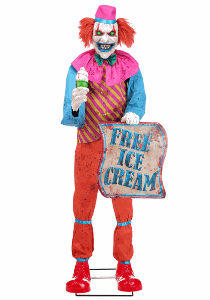 6FT Sweet Treat Saul the Ice Cream Clown Animatronic Decoration - US 5293