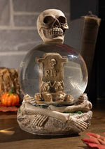 6-Inch Skeleton Water Globe with Tombstone Decoration - US 7888