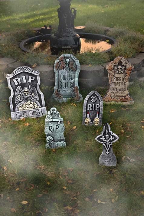 6 Piece Tombstone Halloween Decoration Set - US 7904