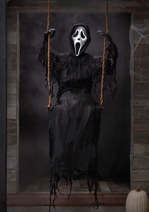 5FT Ghost Face On Swing Halloween Decoration - US 3893