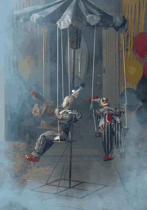 6FT Clown Go Round Animated Decoration - US 1080