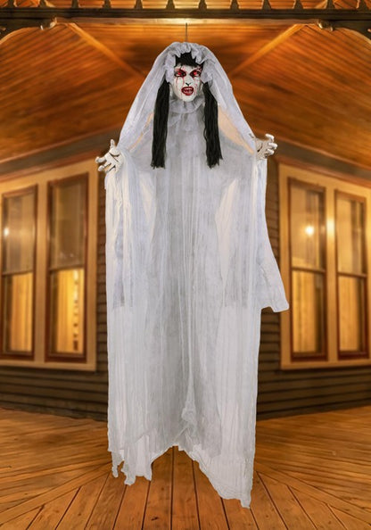 6FT Ghostly Gloria the Hanging Bride Animatronic Decoration - US 2725