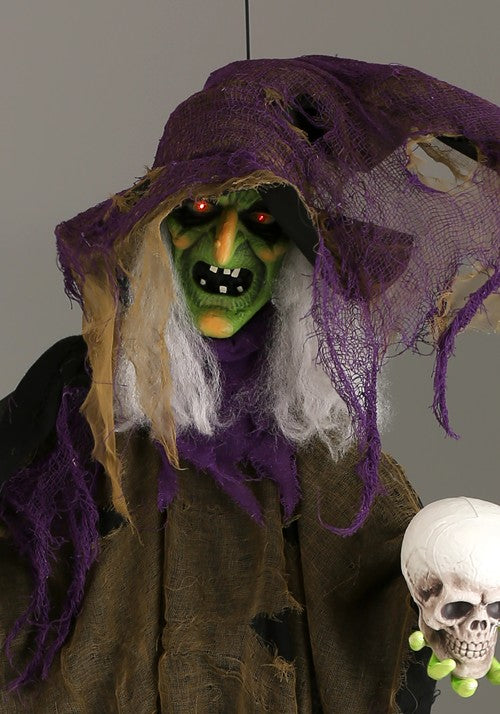 6FT Hanging Witch Animatronic Halloween Decoration - US 4085