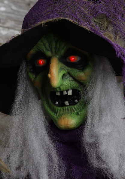 6FT Hanging Witch Animatronic Halloween Decoration - US 4085