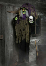 6FT Hanging Witch Animatronic Halloween Decoration - US 4085