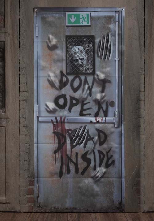 5.9FT Don't Open Zombie Door Curtain Decoration - US 4206