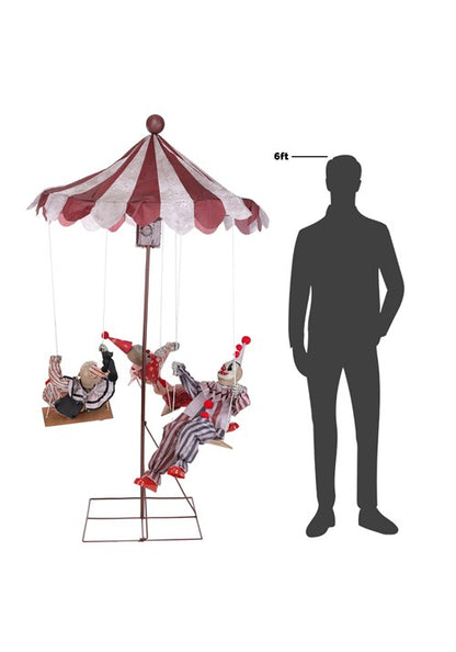 6FT Clown Go Round Animated Decoration - US 1080