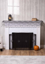 72-Inch Black Spider Web Mantel Scarf Decoration - US 6091