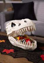 7.5-Inch Skeleton T-Rex Skull Candy Bowl Decoration - US 2102