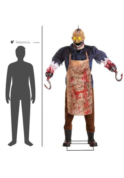 7.5FT Animated Bloody Buzzhead Butcher Halloween Decoration - US 9482