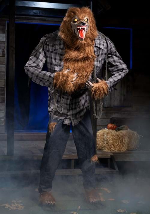 7FT Howling Werewolf Animatronic Halloween Decoration - US 4219
