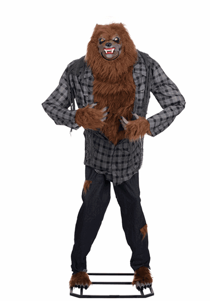 7FT Howling Werewolf Animatronic Halloween Decoration - US 4219