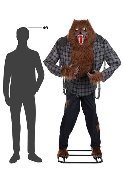 7FT Howling Werewolf Animatronic Halloween Decoration - US 4219