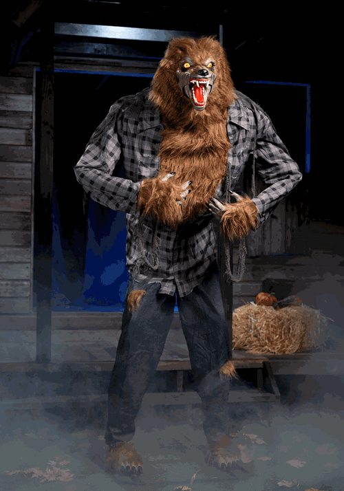 7FT Howling Werewolf Animatronic Halloween Decoration - US 4219