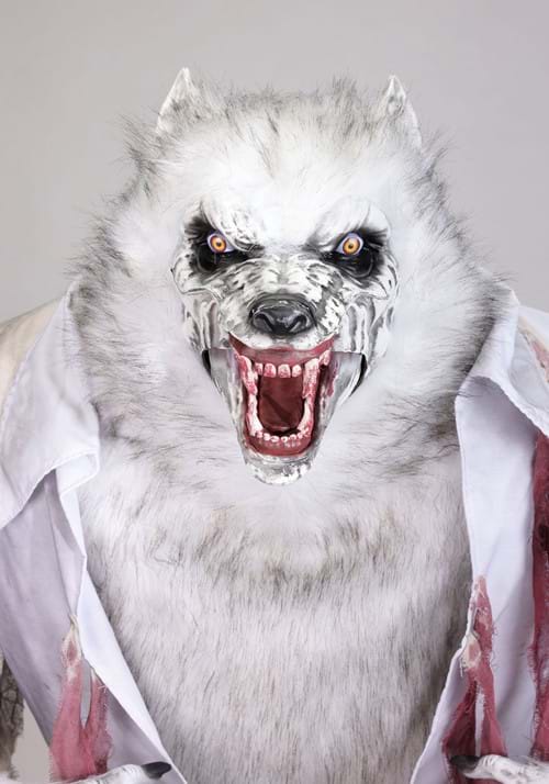 7FT Howling White Werewolf Animatronic Halloween Decoration - US 4983