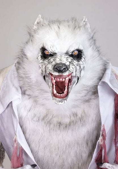 7FT Howling White Werewolf Animatronic Halloween Decoration - US 4983