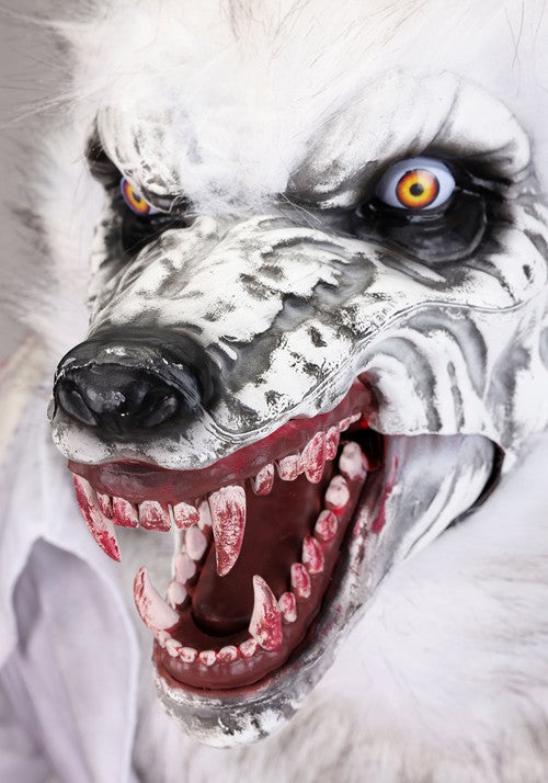 7FT Howling White Werewolf Animatronic Halloween Decoration - US 4983
