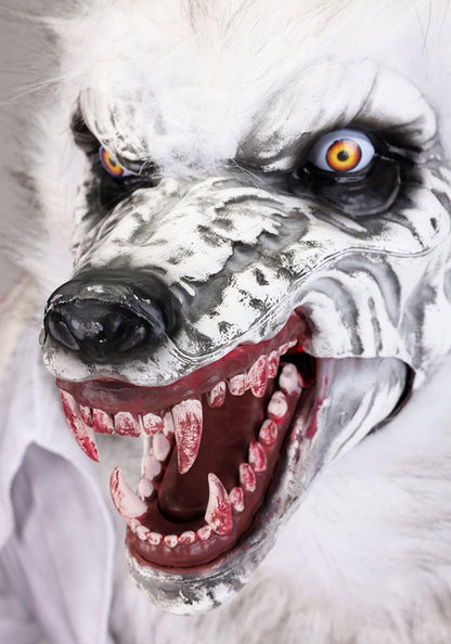 7FT Howling White Werewolf Animatronic Halloween Decoration - US 4983