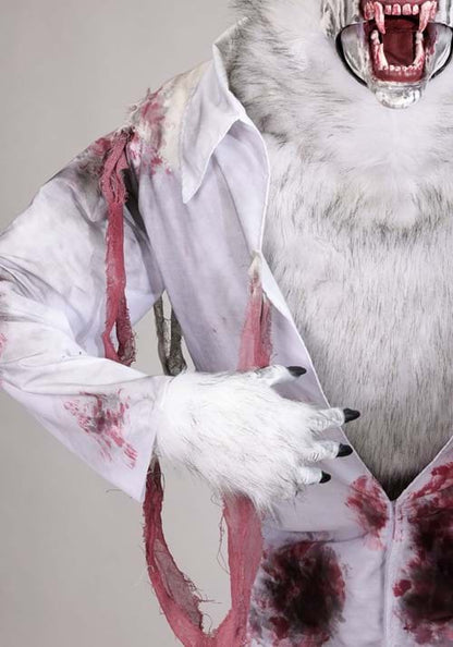 7FT Howling White Werewolf Animatronic Halloween Decoration - US 4983