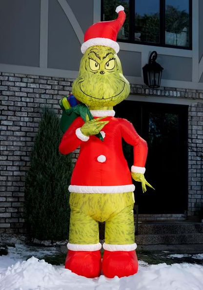 Inflatable 8 Foot Santa Grinch Christmas Decoration - US 5899