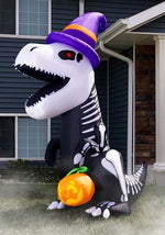 8FT Inflatable Skeleton T-Rex Halloween Decoration - US 6415
