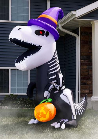 8FT Inflatable Skeleton T-Rex Halloween Decoration - US 6415