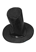 8-Inch Black Sequin Disco Hat Accessory - US 4823